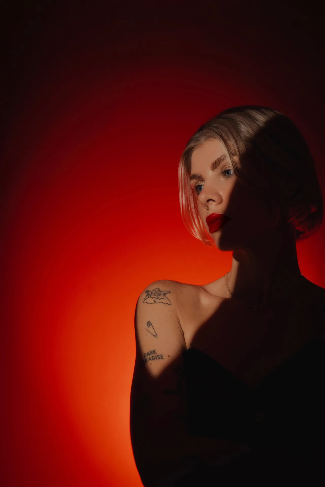 Crimson — Red Light Portrait